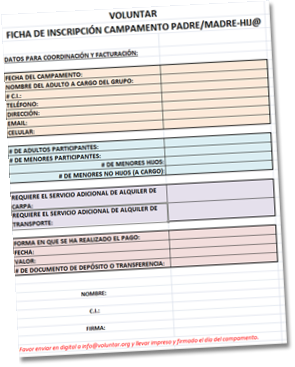 formulario de inscripción